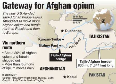 Afgan opium crossing borders