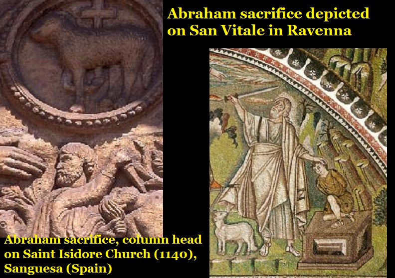 Abraham sacrifice depicted on San Vitale in Ravenna
