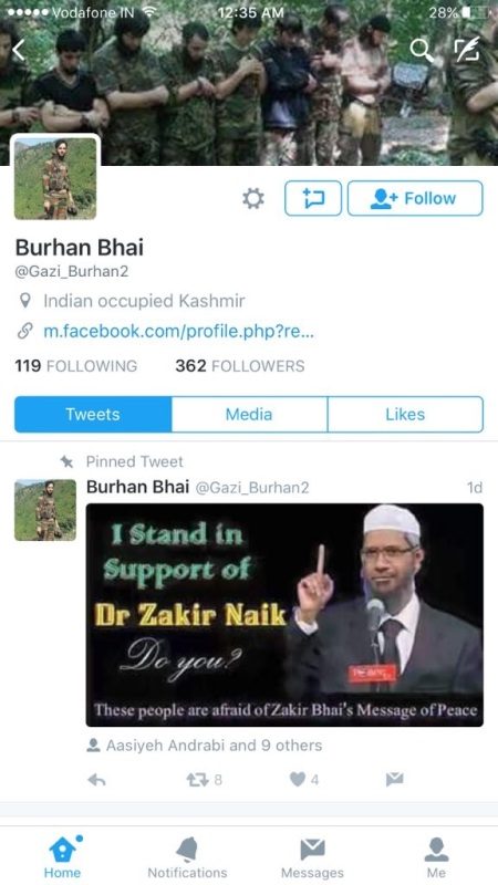 Burhan supporting Zakir Naik